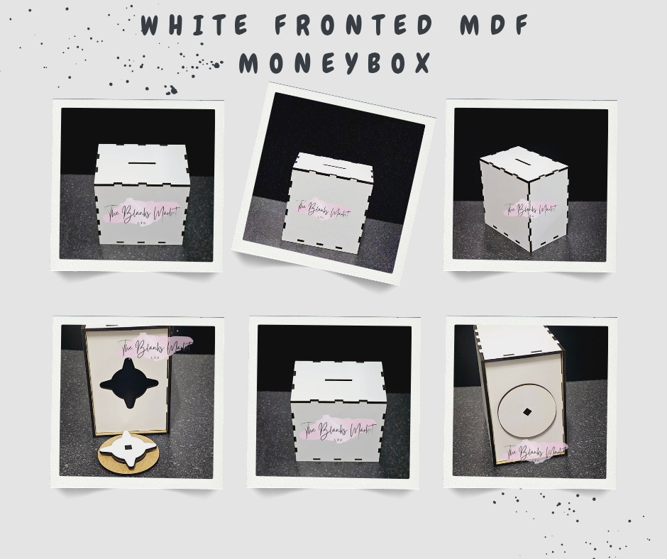 White fronted mdf money box