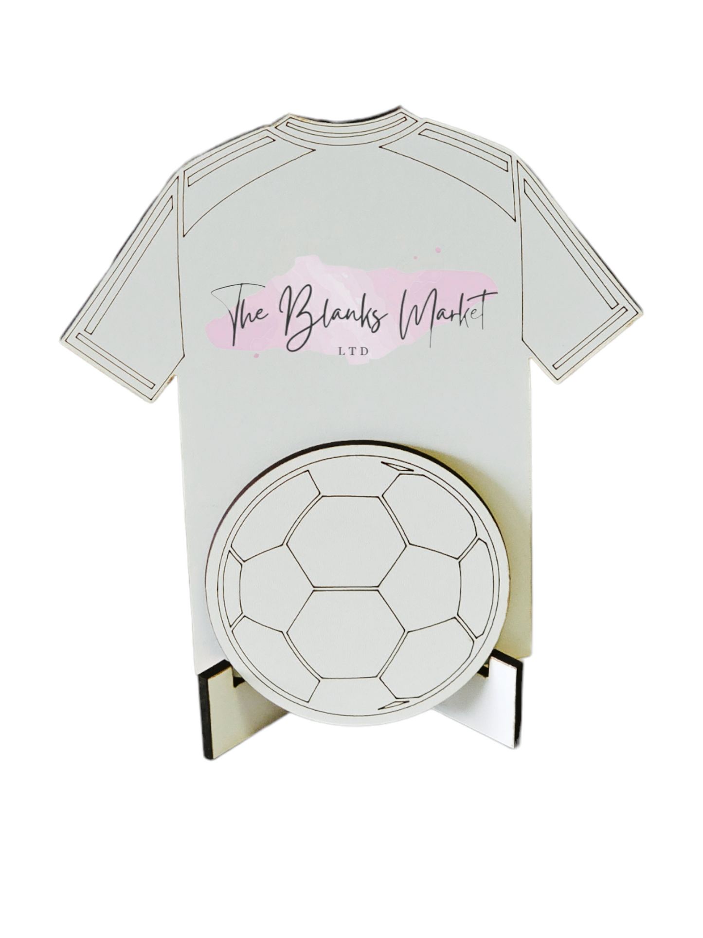 Mdf Football top and ball sign with stand
