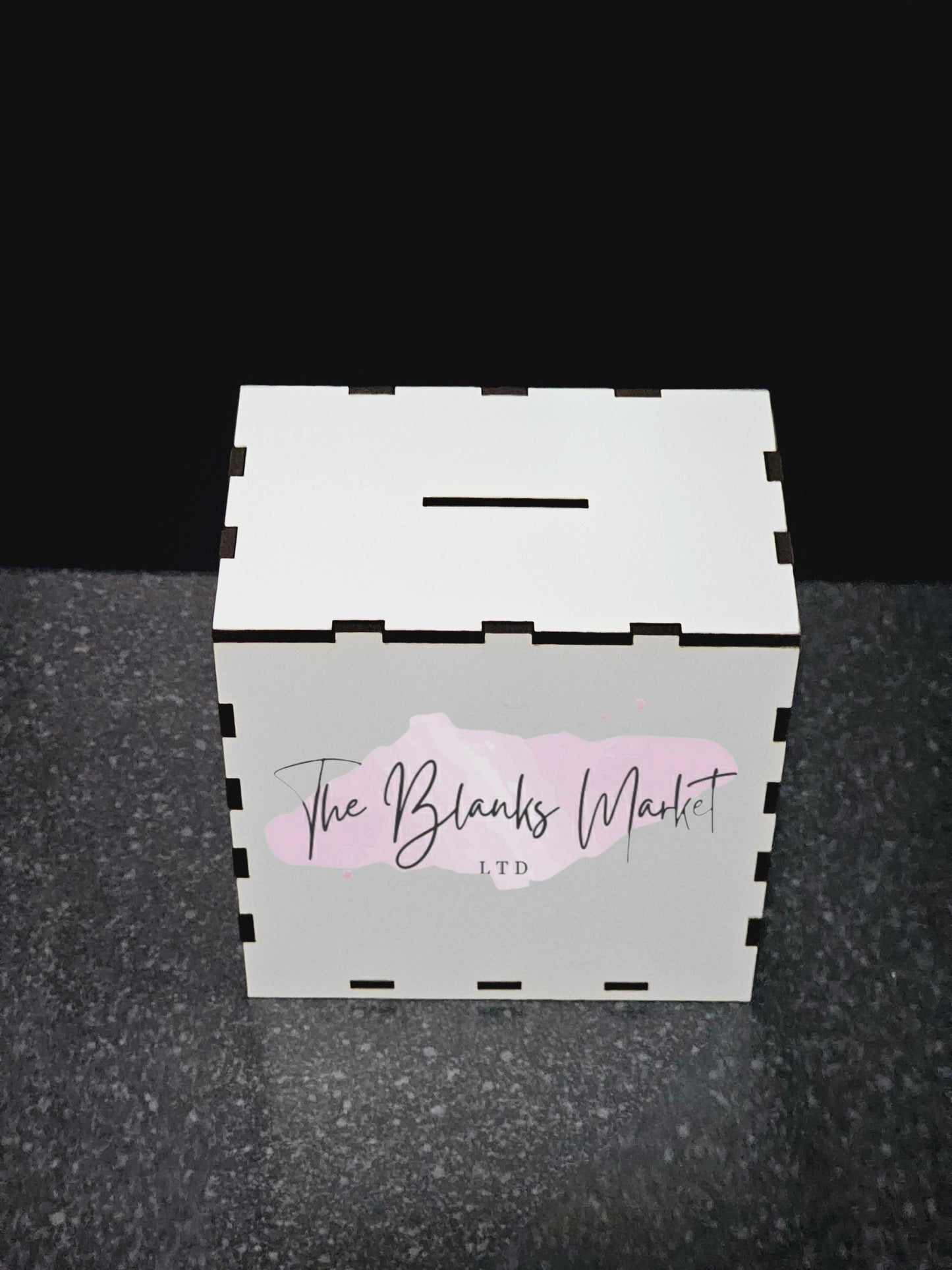 White fronted mdf money box