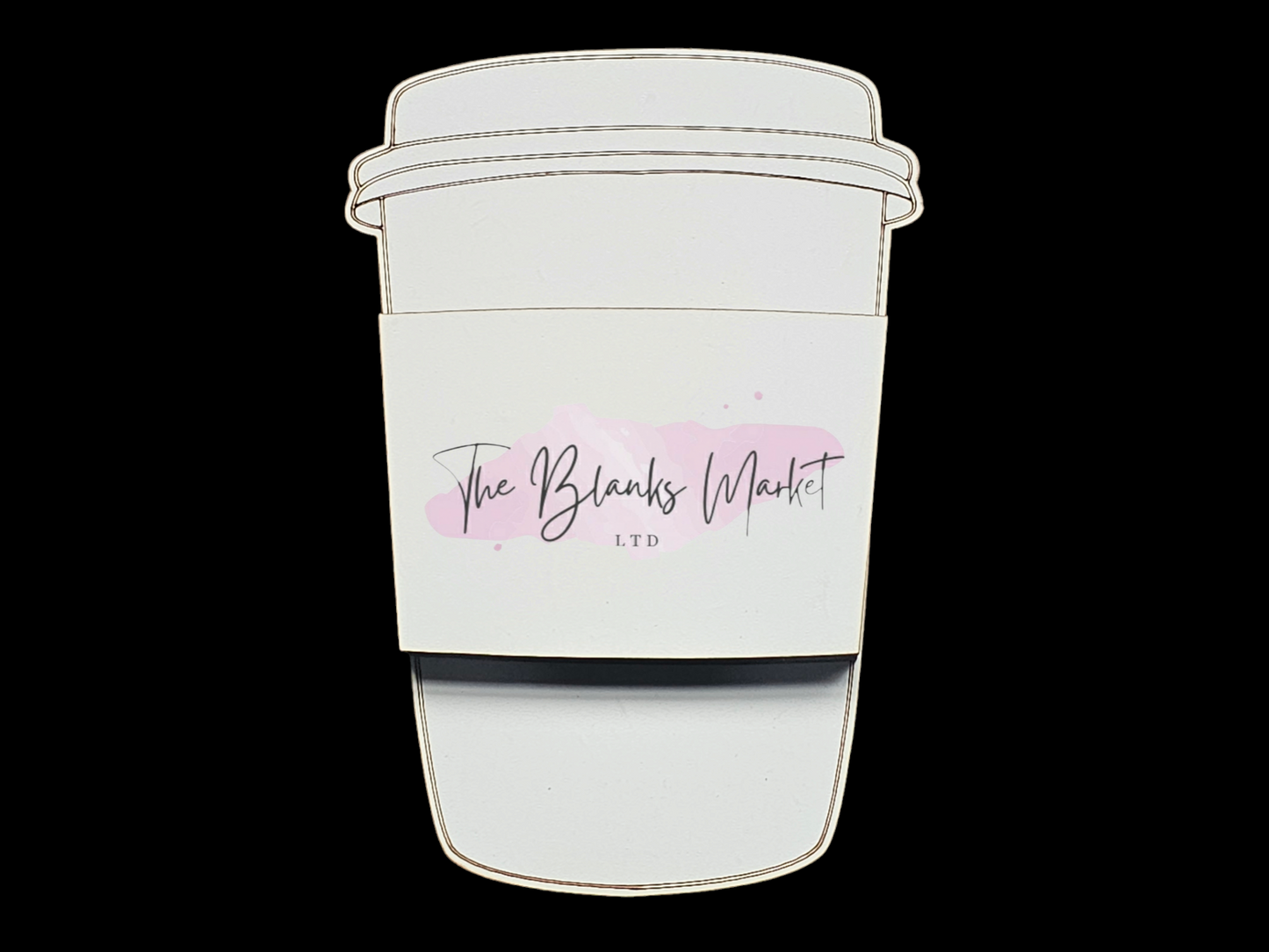 Gift card holder-coffee cup white fronted mdf