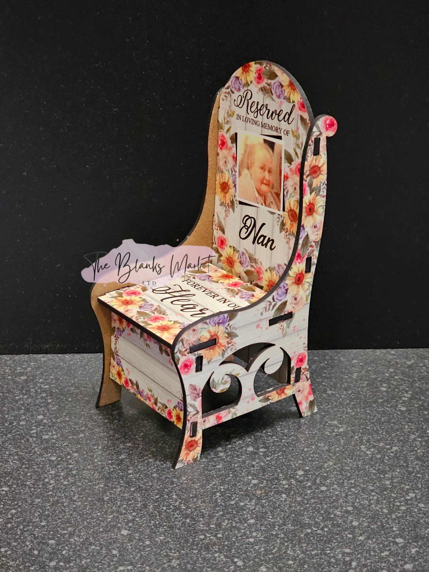 Memorial chair -white fronted mdf