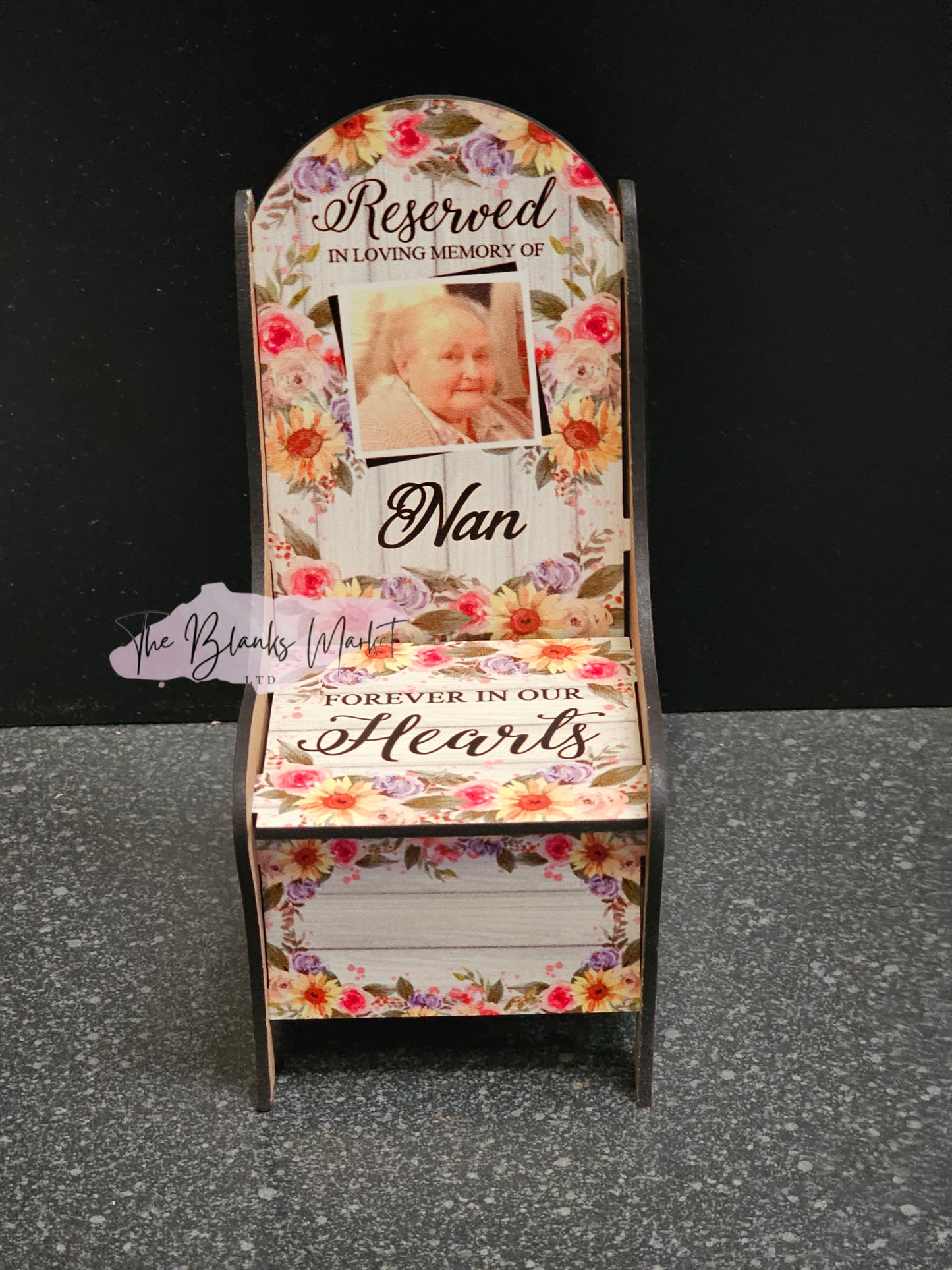 Memorial chair -white fronted mdf