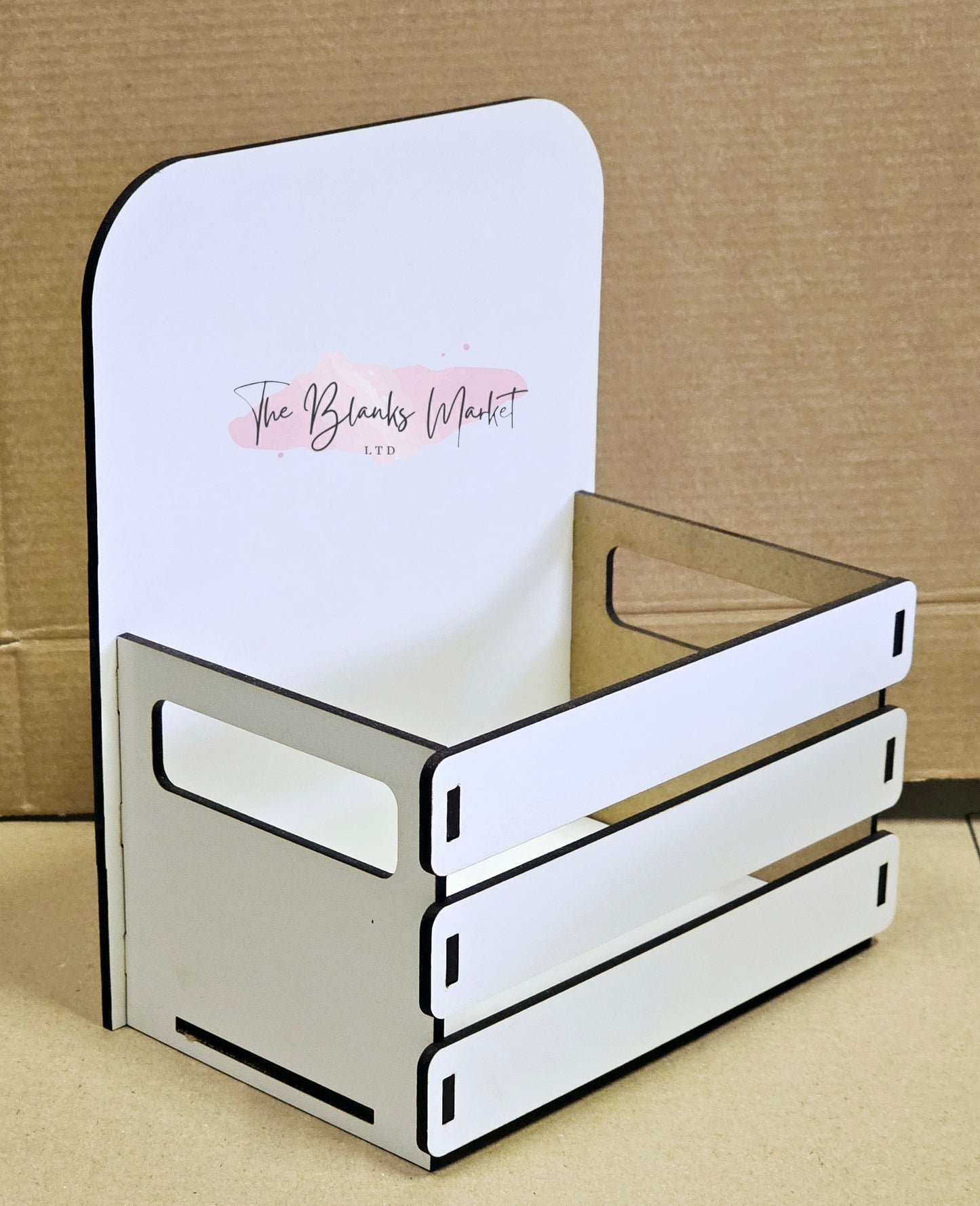 White mdf crate