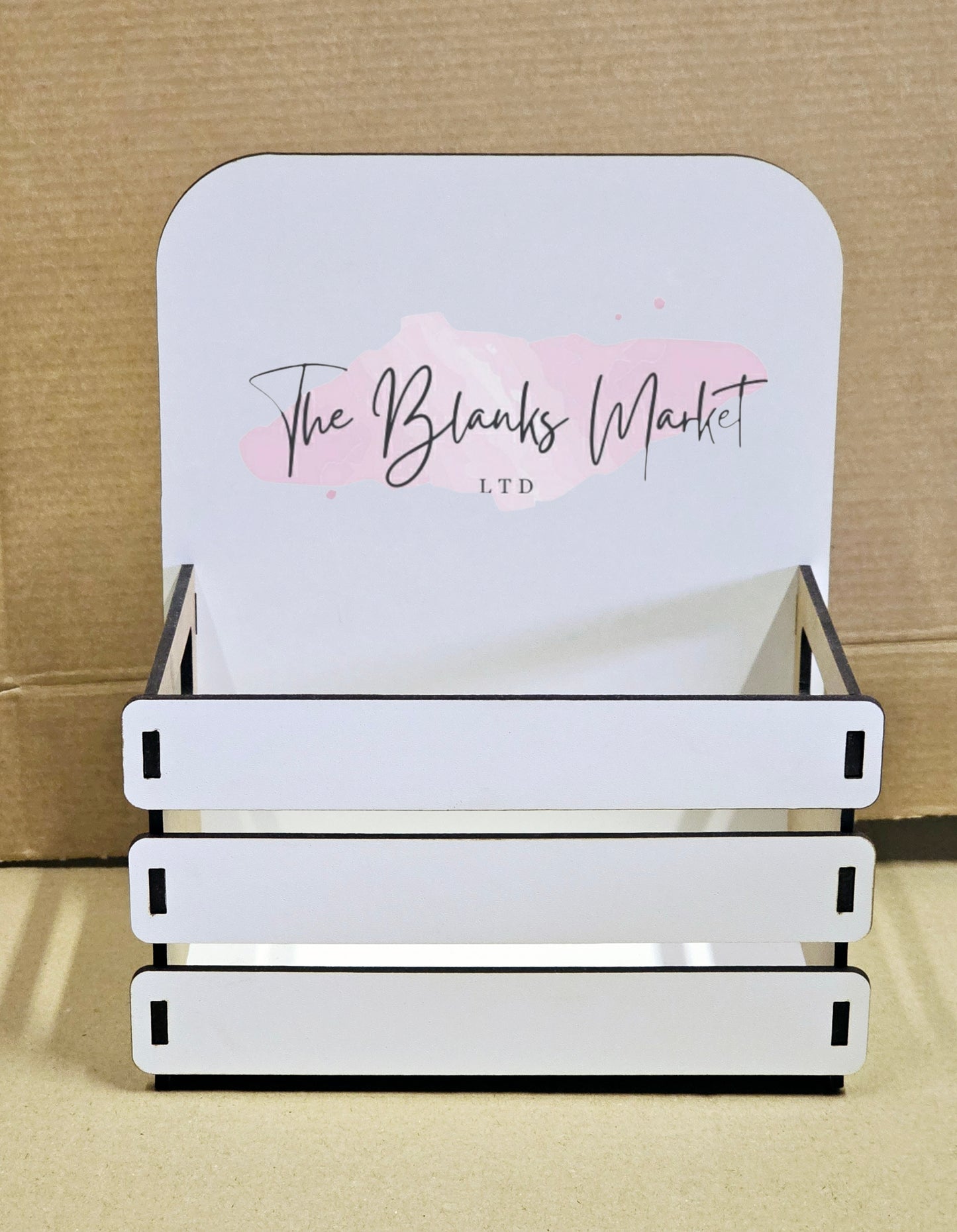 White mdf crate