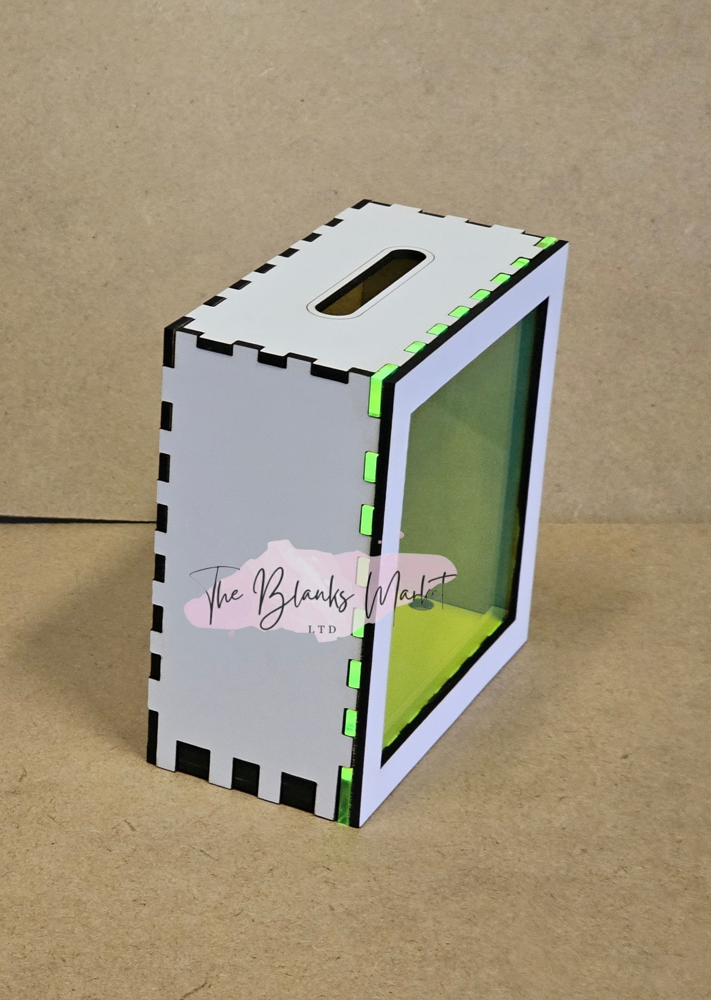 Money boxes with acrylic front