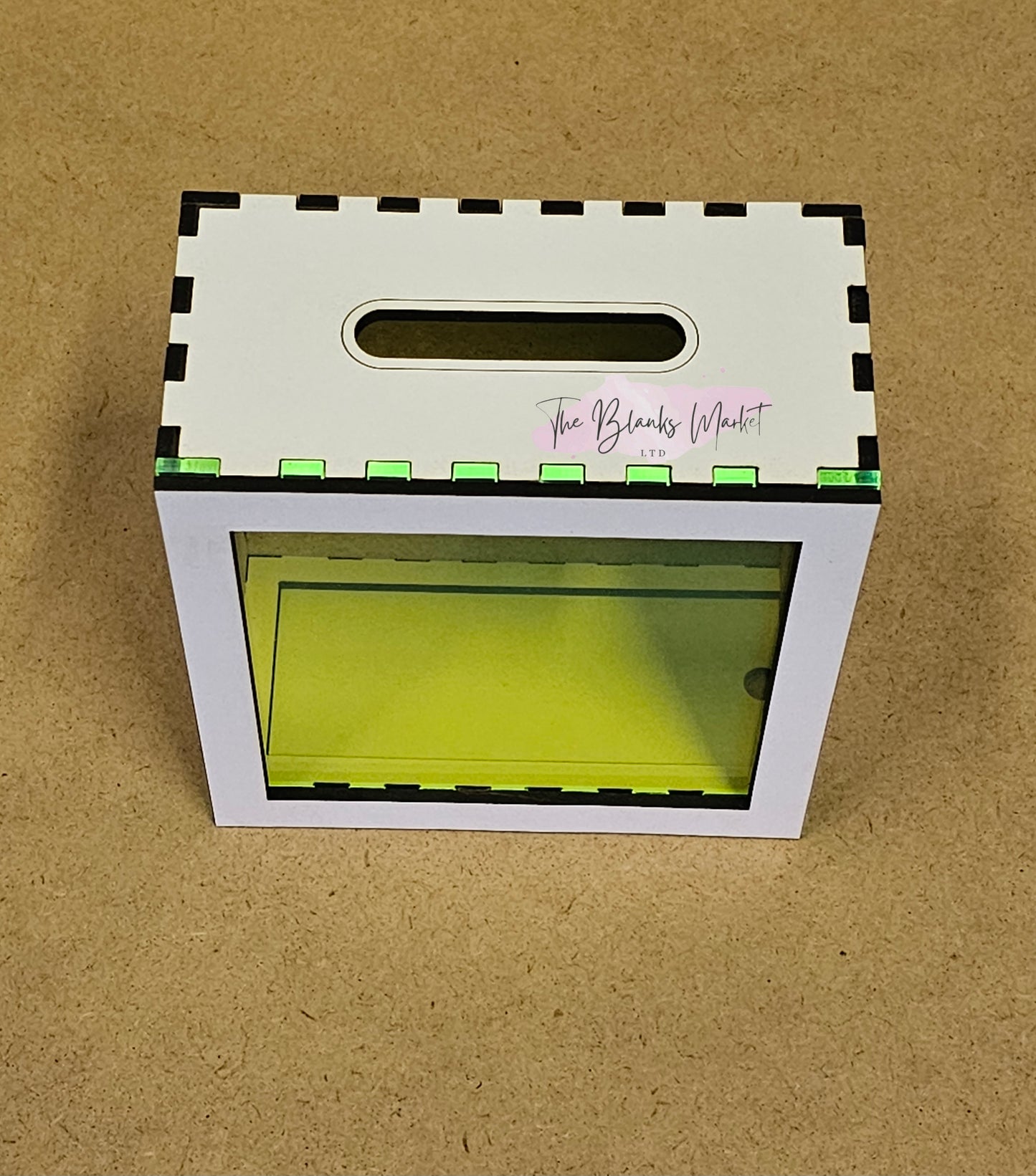 Money boxes with acrylic front