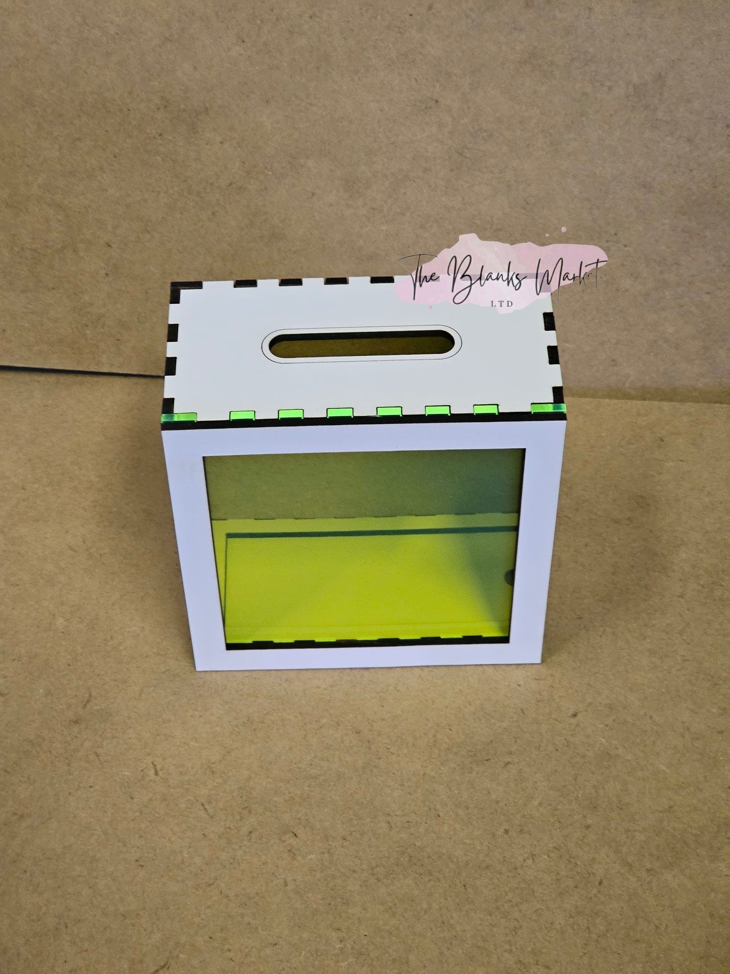 Money boxes with acrylic front