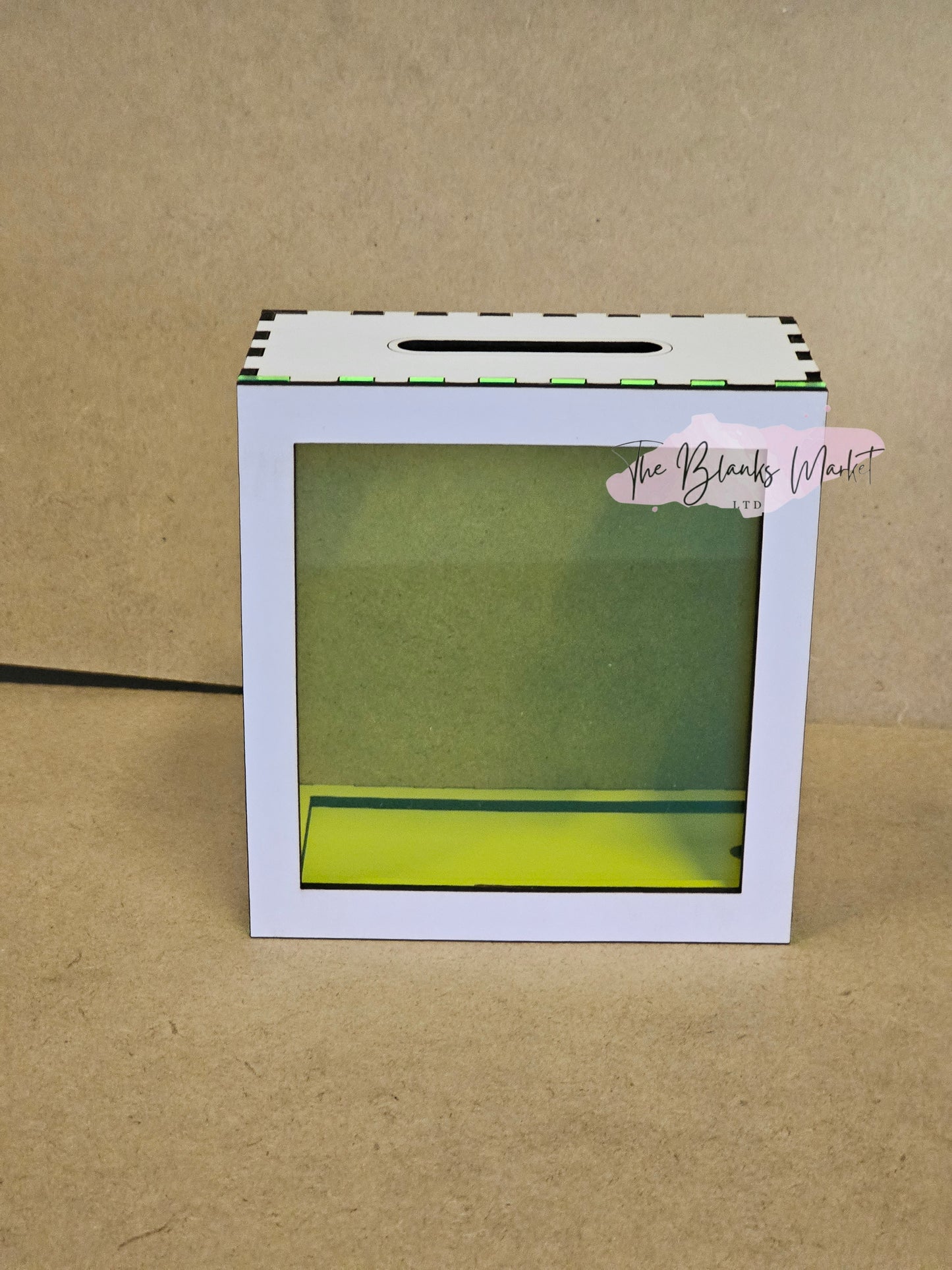 Money boxes with acrylic front