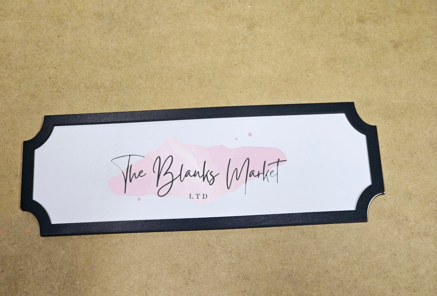 Acrylic sign with trim