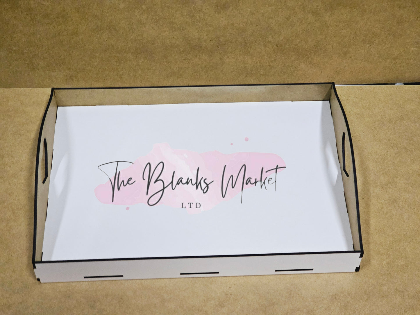 White fronted mdf tray