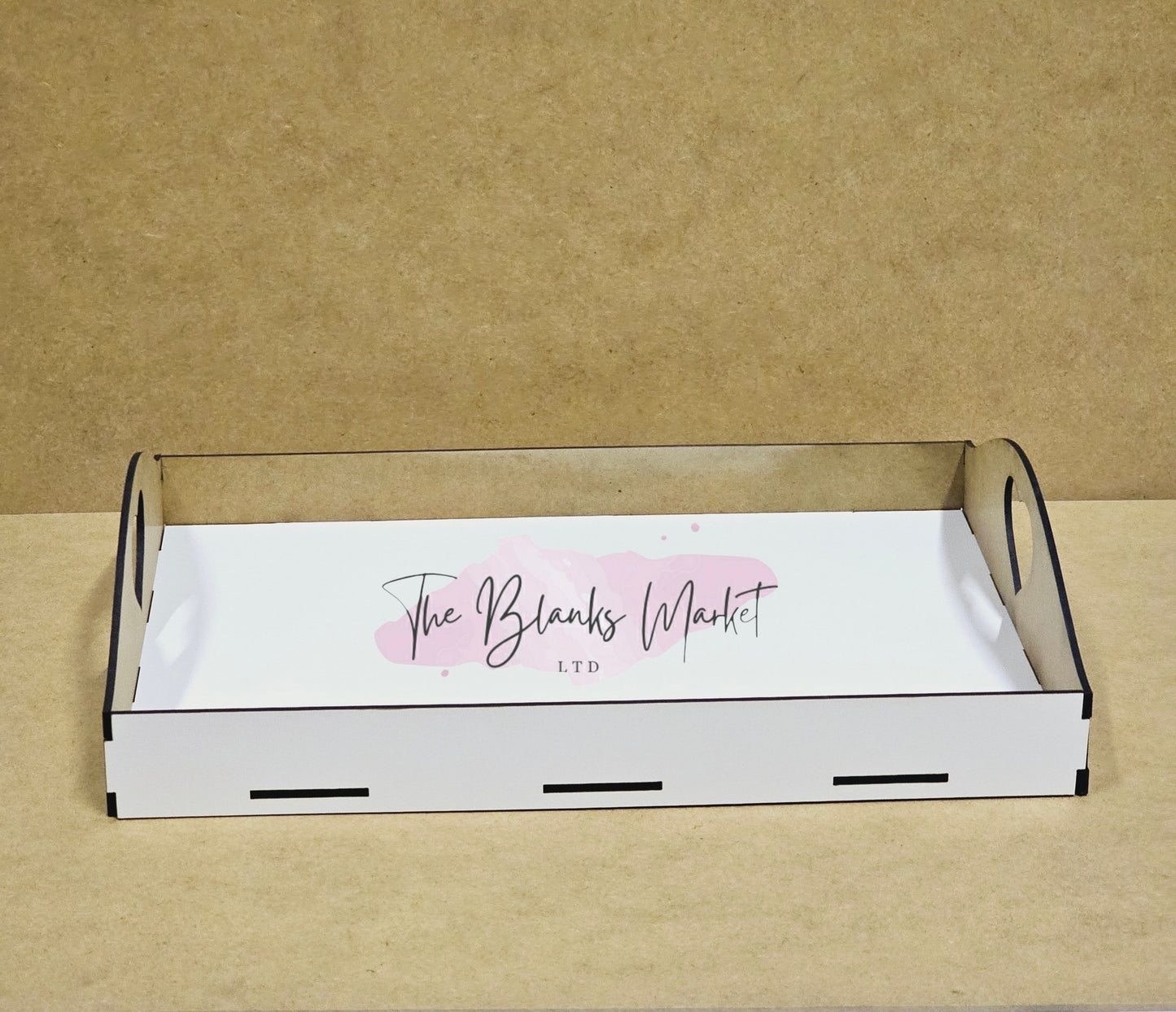 White fronted mdf tray