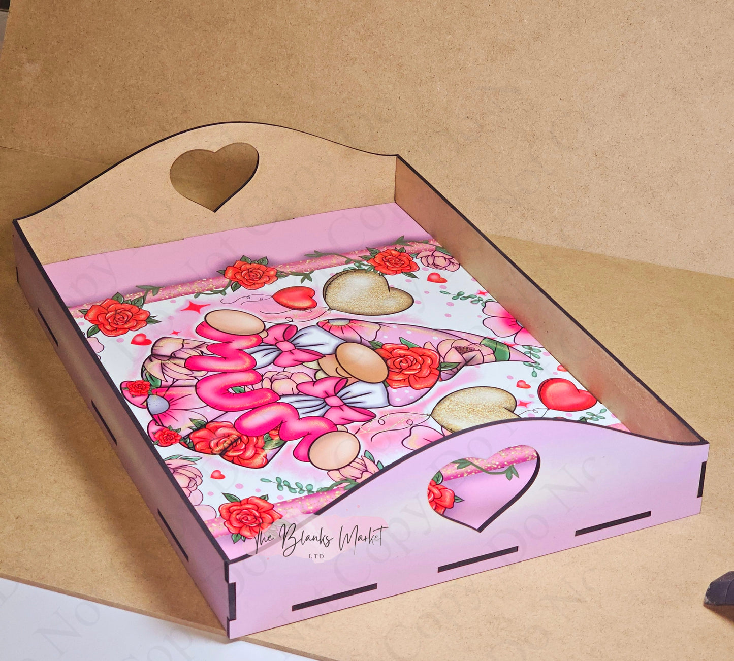 White fronted mdf tray