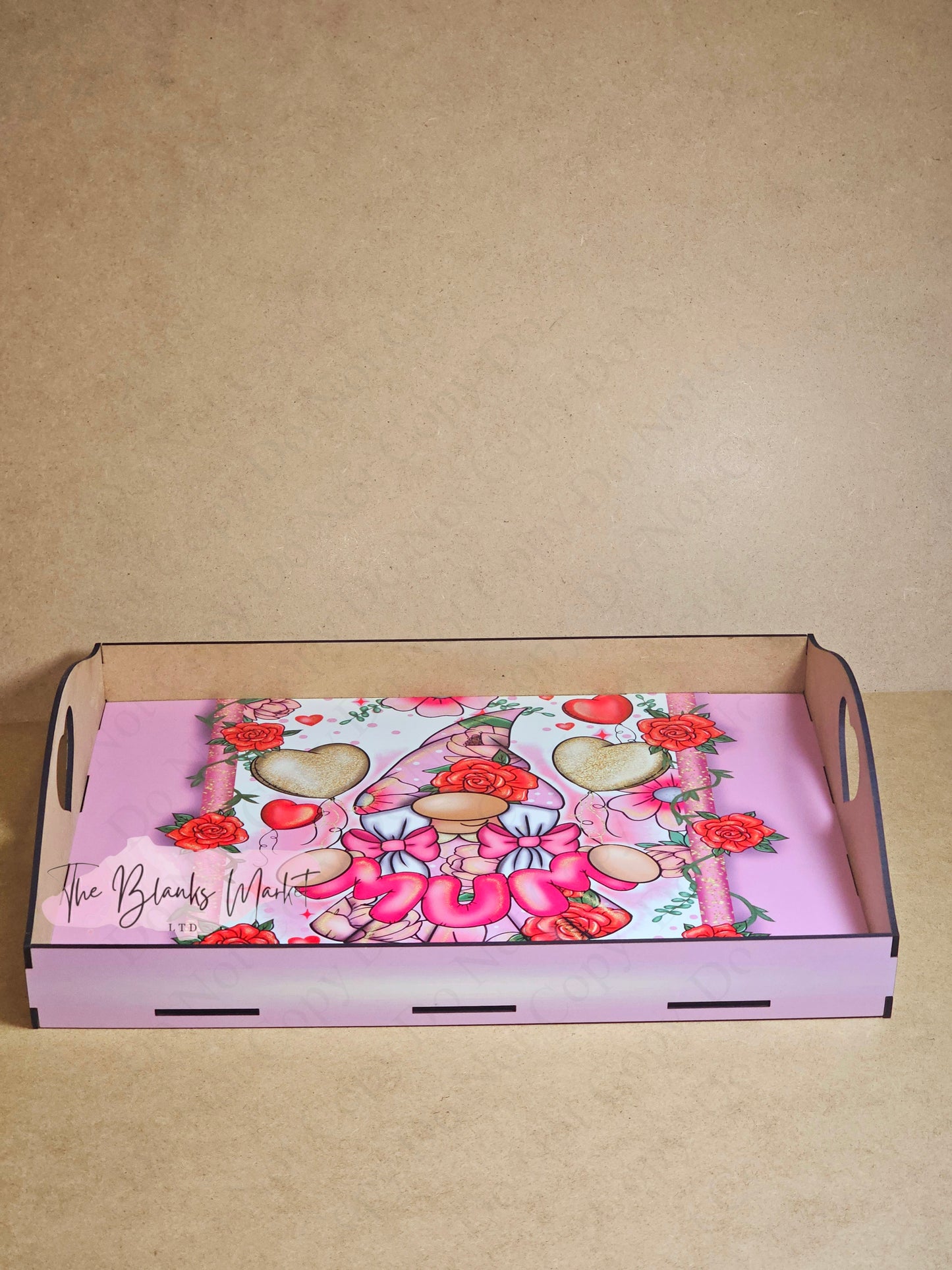 White fronted mdf tray