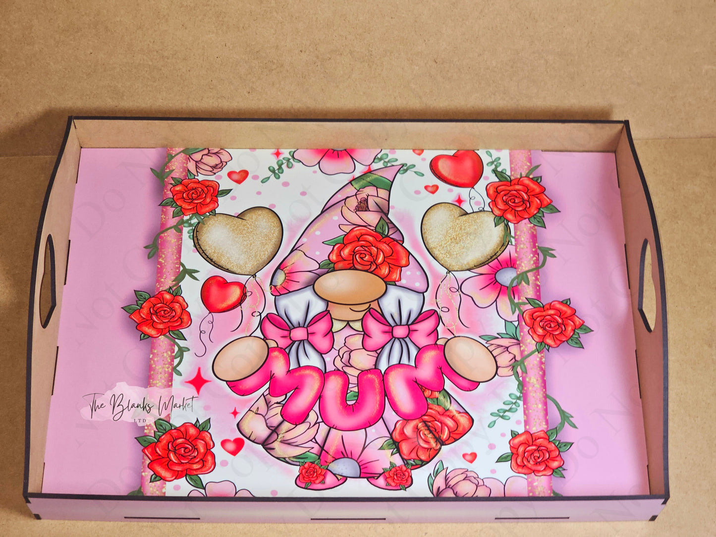 White fronted mdf tray