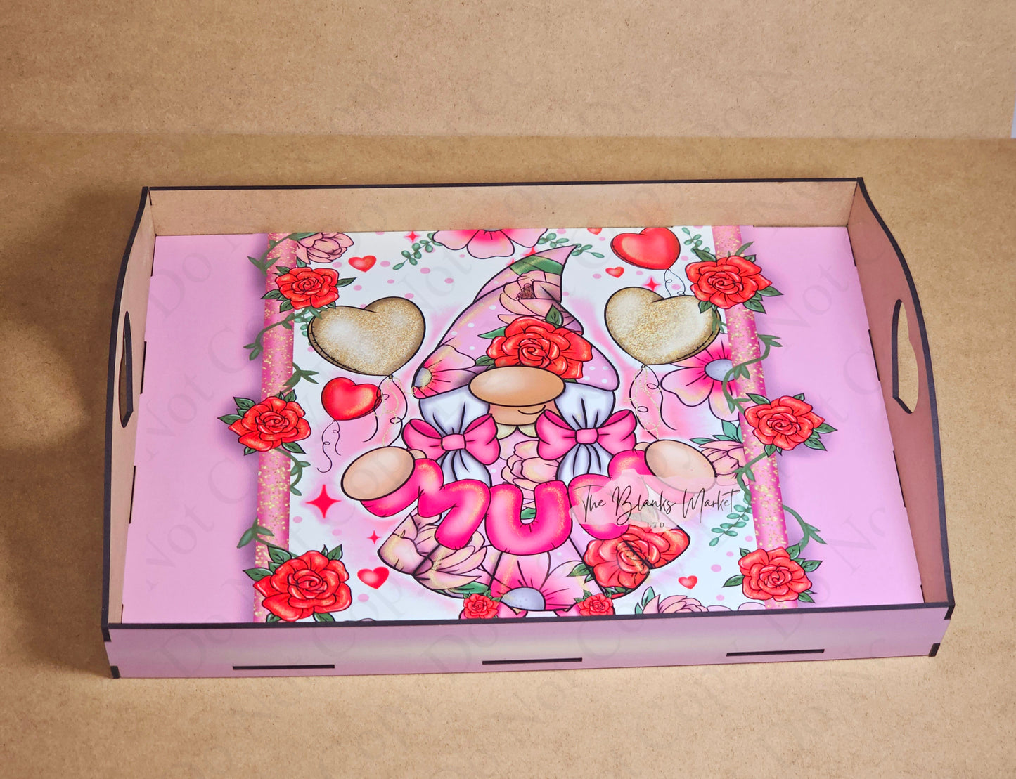 White fronted mdf tray