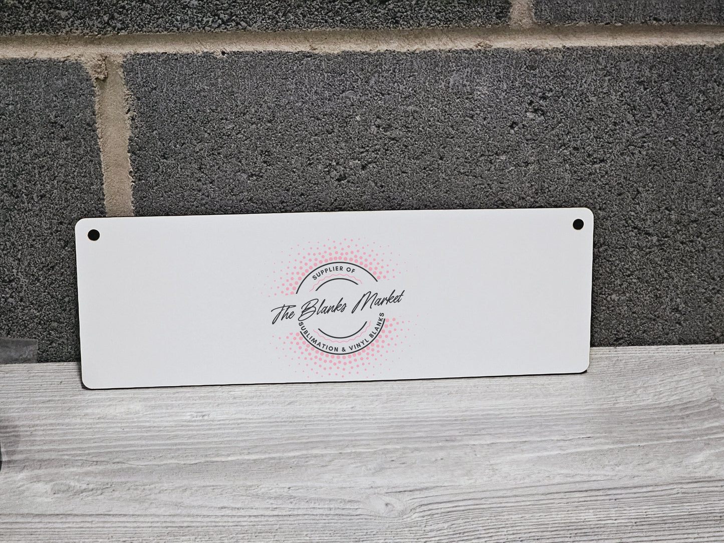 Hanging white mdf sign