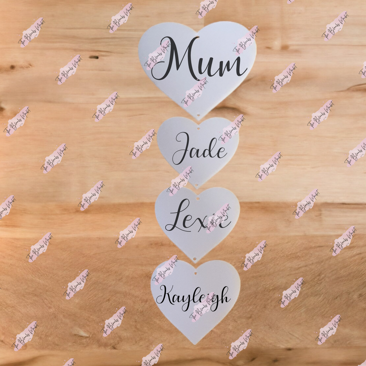 Set of 4 hanging hearts