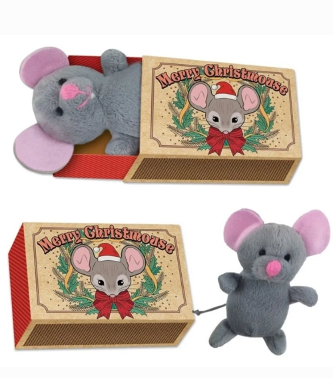 Plush Christmas Mouse In Matchbox