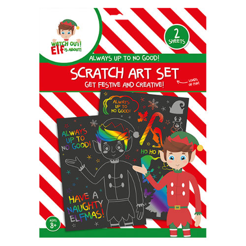 ELF CHRISTMAS SCRATCH ART SET