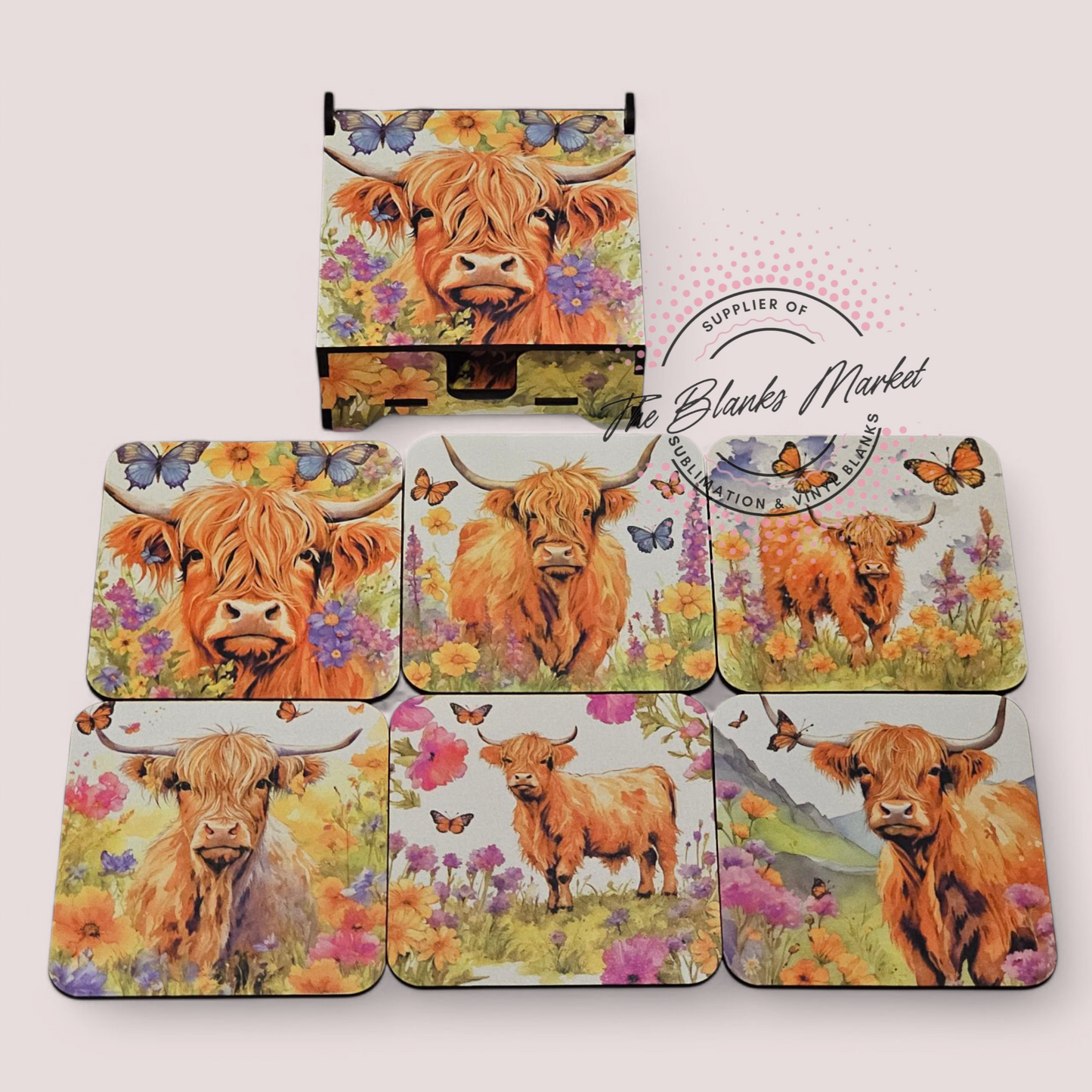 Coaster box and 6 coasters