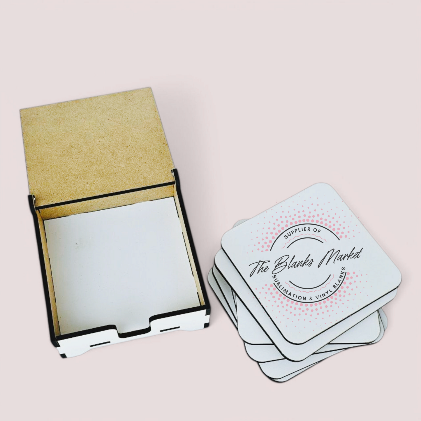 Coaster box and 6 coasters