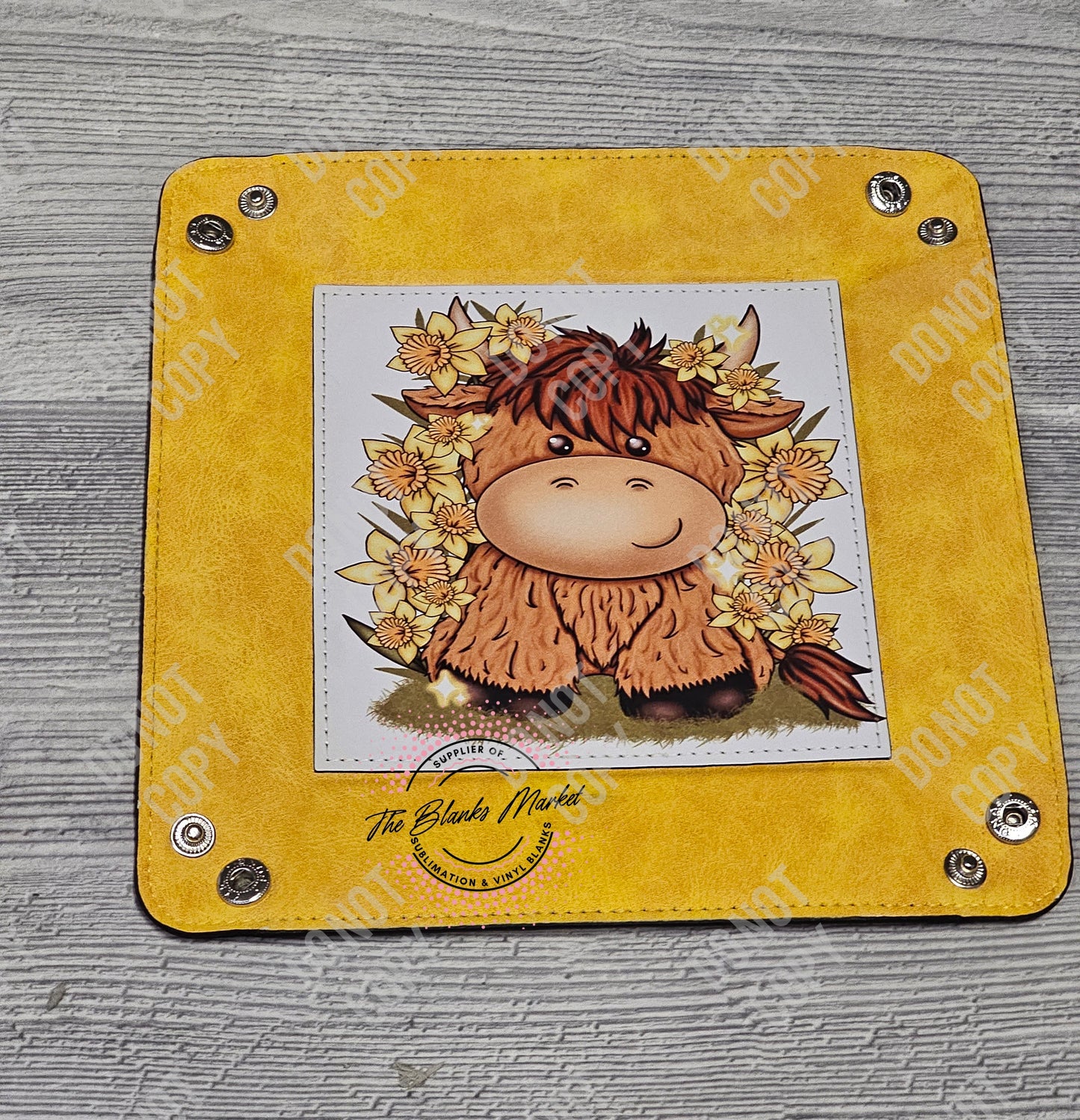 Sublimation Pu leather snap up folding tray