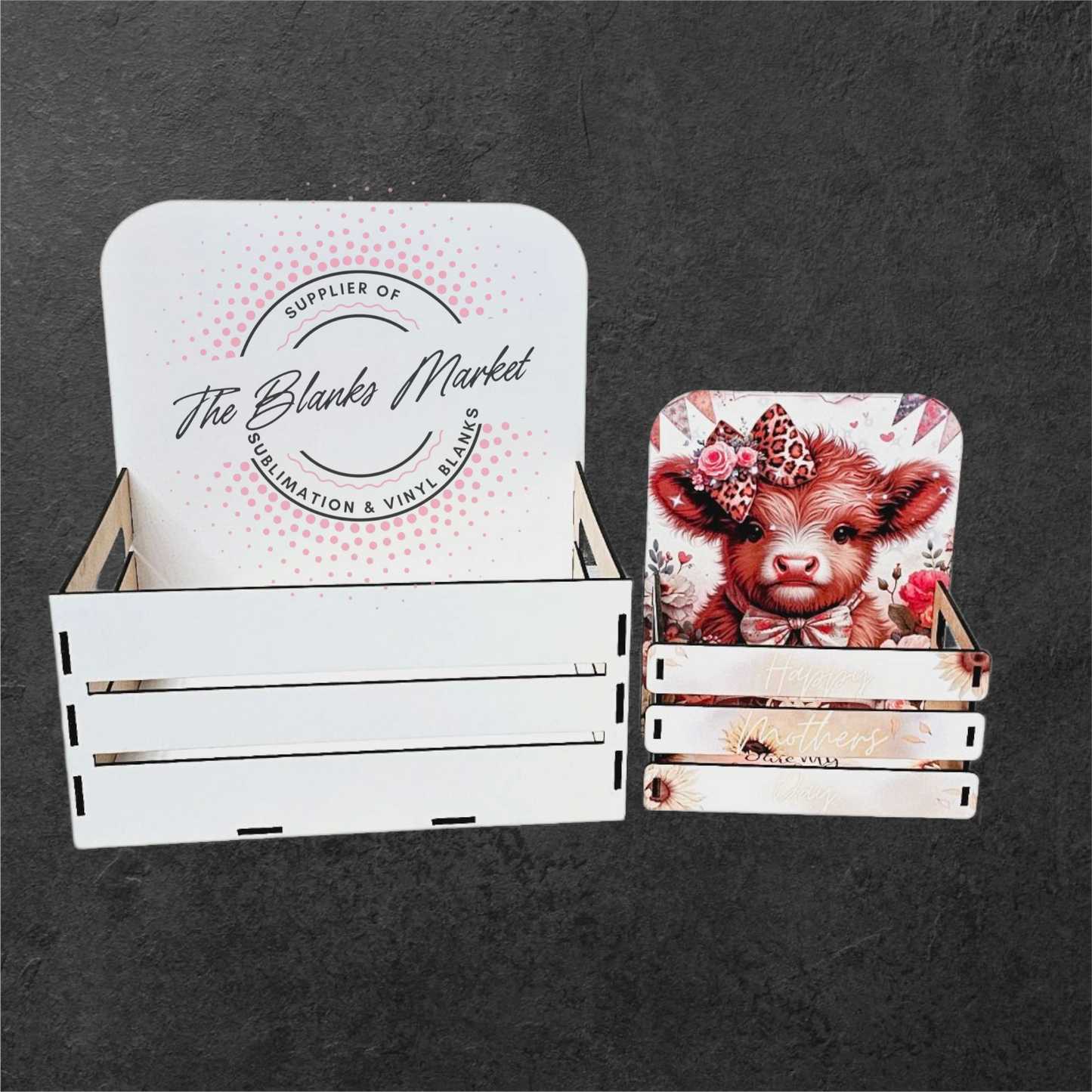Large white fronted mdf crate