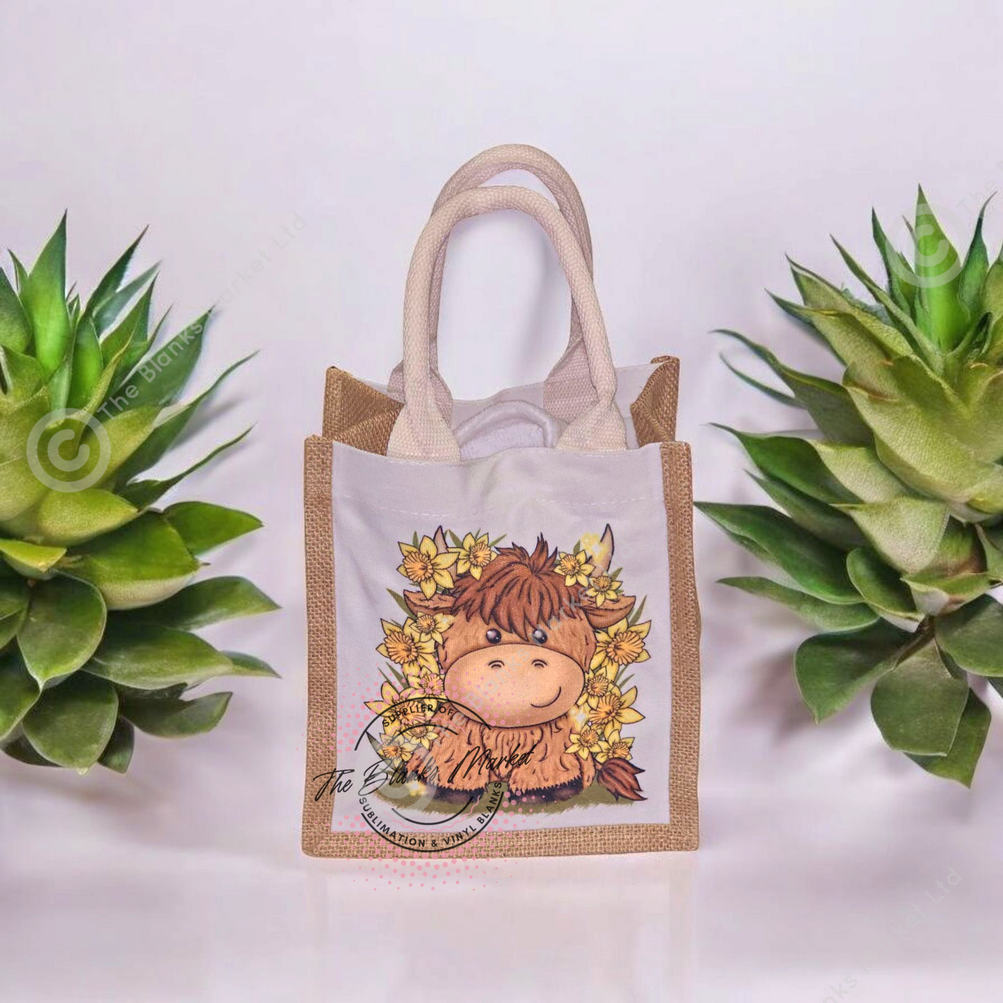Double sided sublimation jute bag