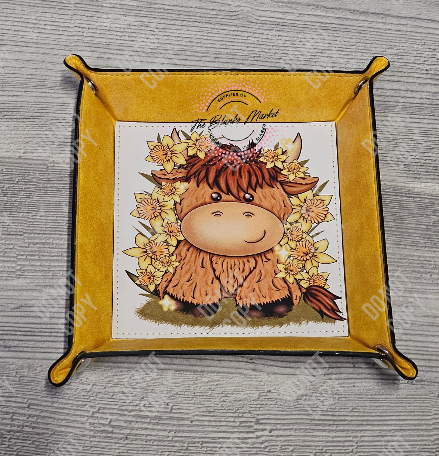 Sublimation Pu leather snap up folding tray