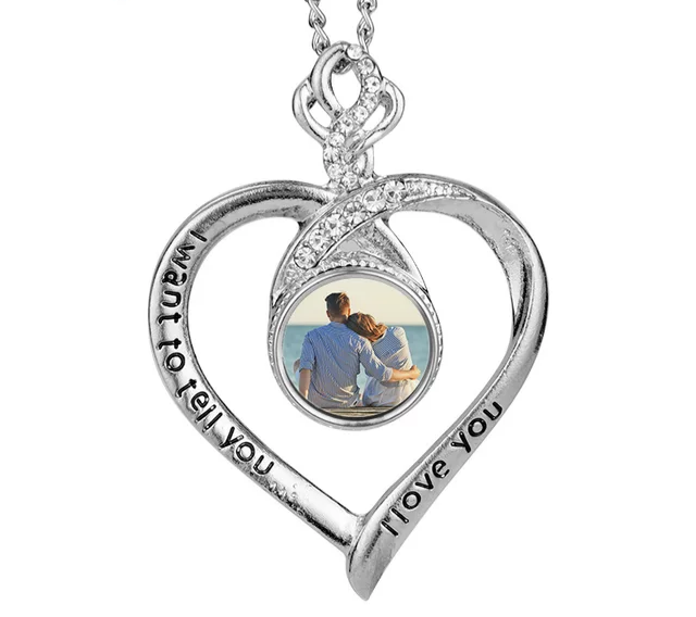 Sublimation locket pendant necklace