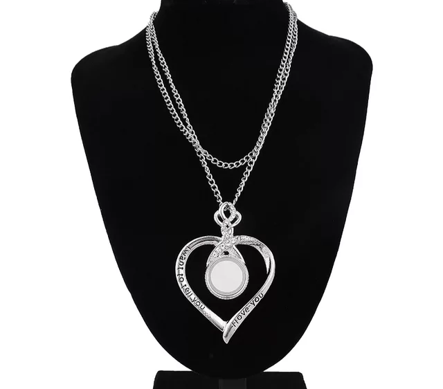 Sublimation locket pendant necklace