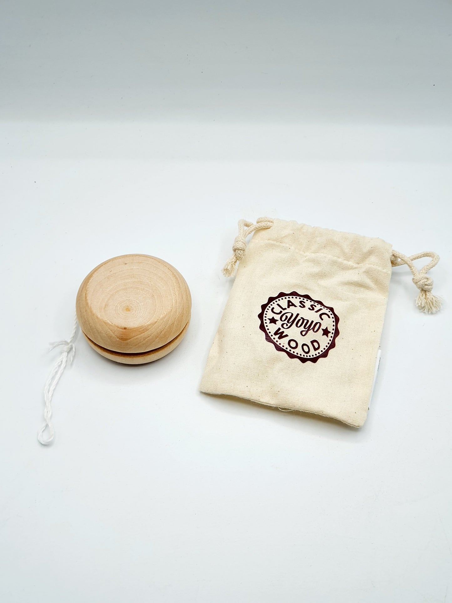 Wooden yoyo in bag
