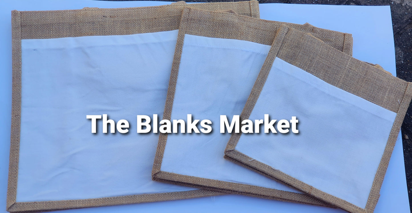 Seconds/Practice Jute Bag with Sublimation Pocket