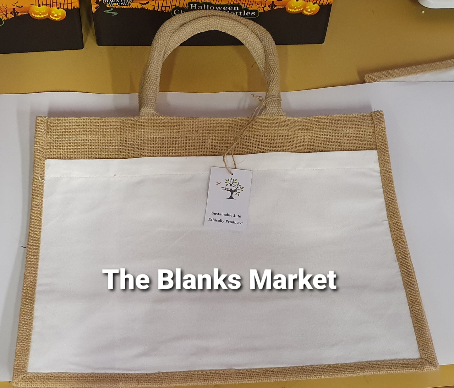 Seconds/Practice Jute Bag with Sublimation Pocket
