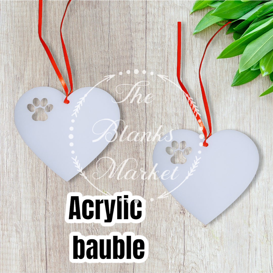 Acrylic heart with paw cut out