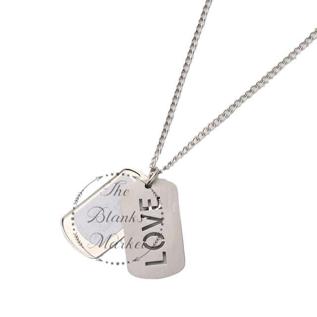Sublimation dog tag necklace/love slide locket