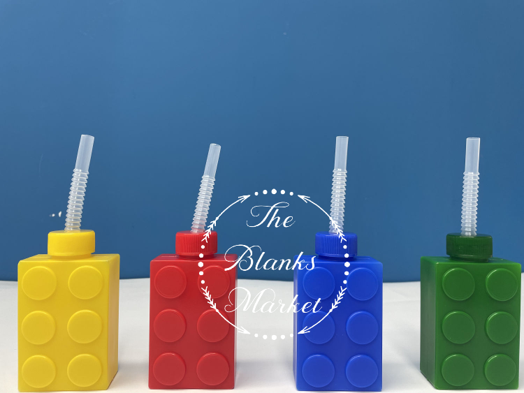 Brick Cups with Straws and Lid