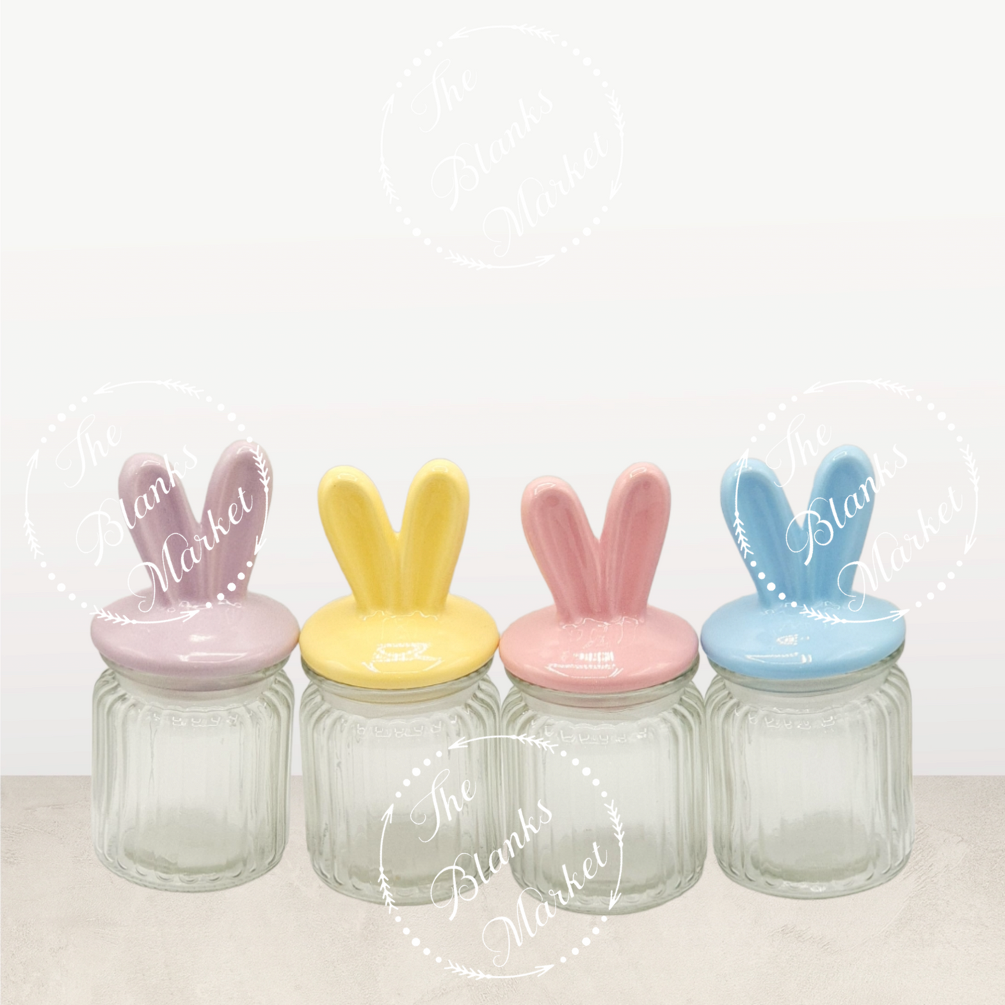 Easter Ribbed Glass Jar 250ml