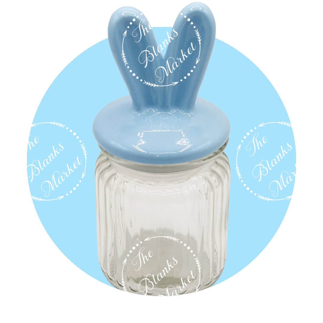 Easter Ribbed Glass Jar 250ml