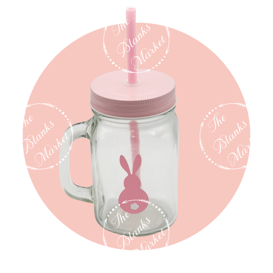Easter Printed Mason Jar with Handle