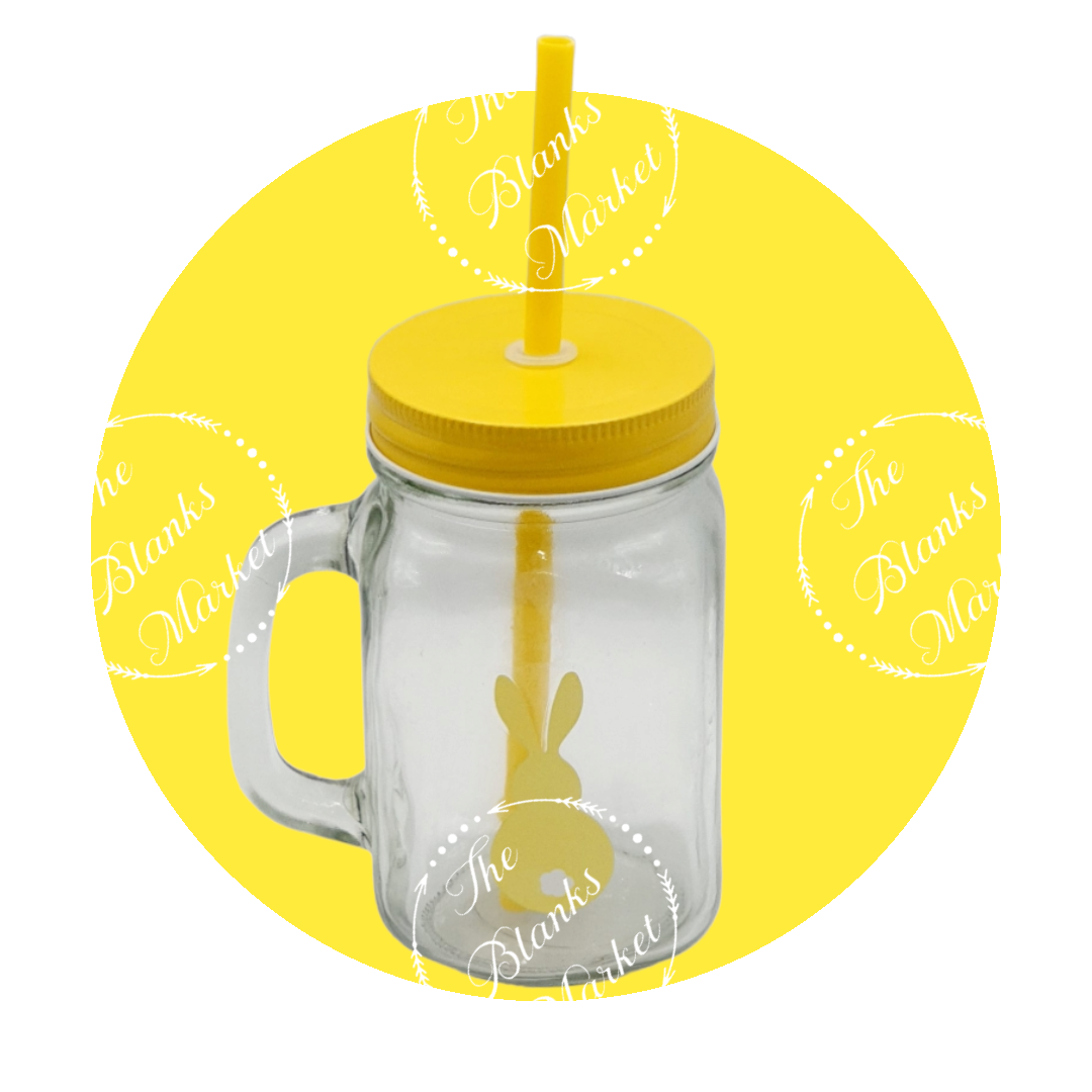 Easter Printed Mason Jar with Handle