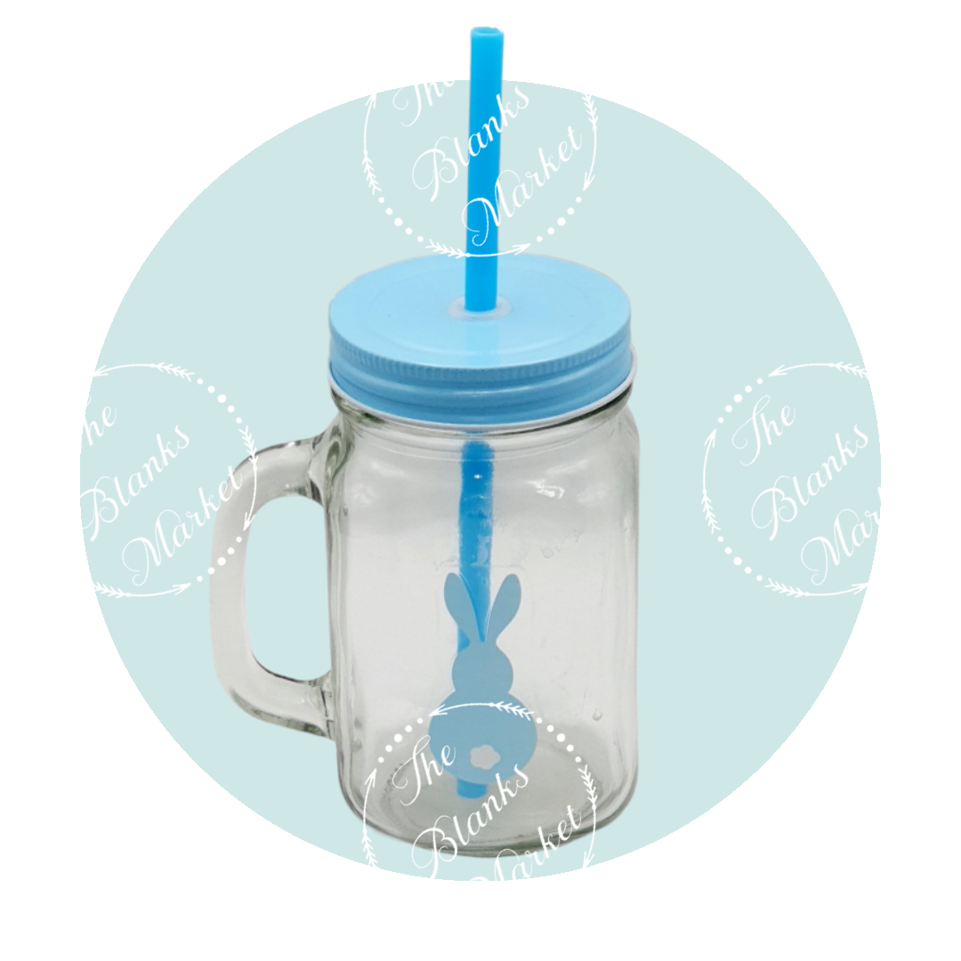 Easter Printed Mason Jar with Handle