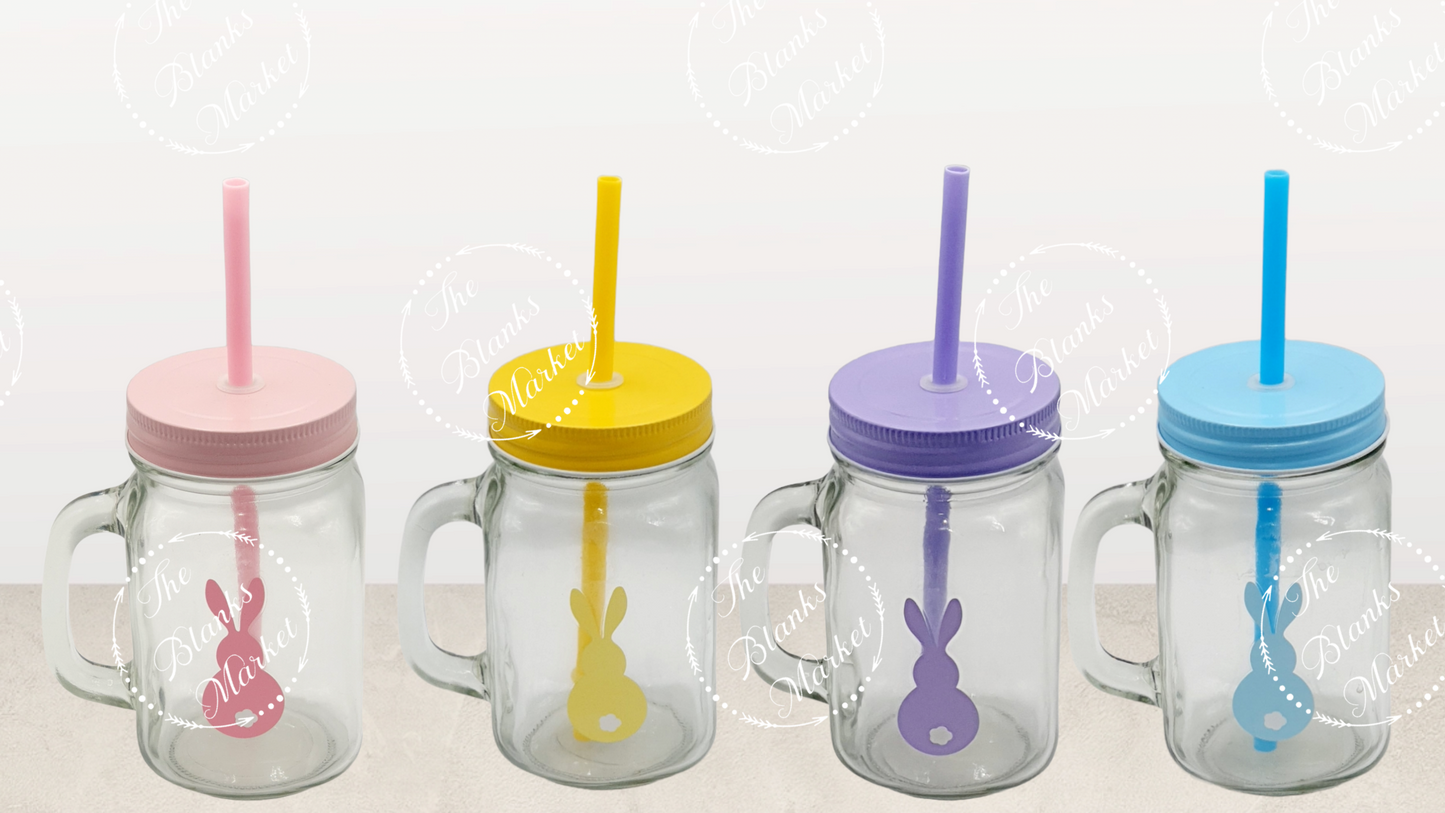 Easter Printed Mason Jar with Handle