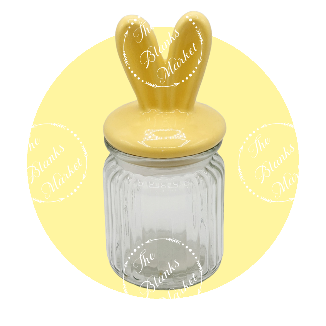 Easter Ribbed Glass Jar 250ml