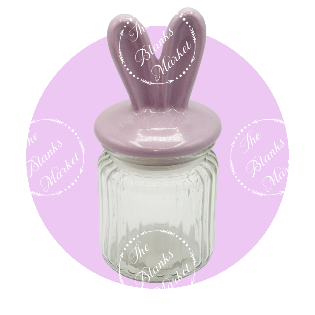 Easter Ribbed Glass Jar 250ml