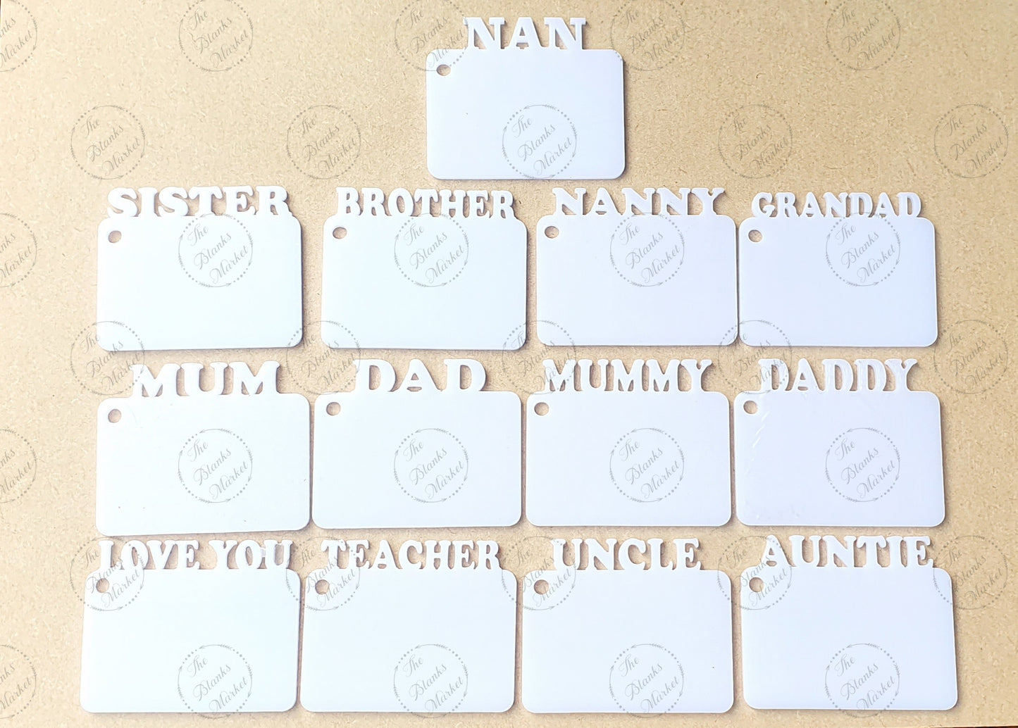 Acrylic word keyring