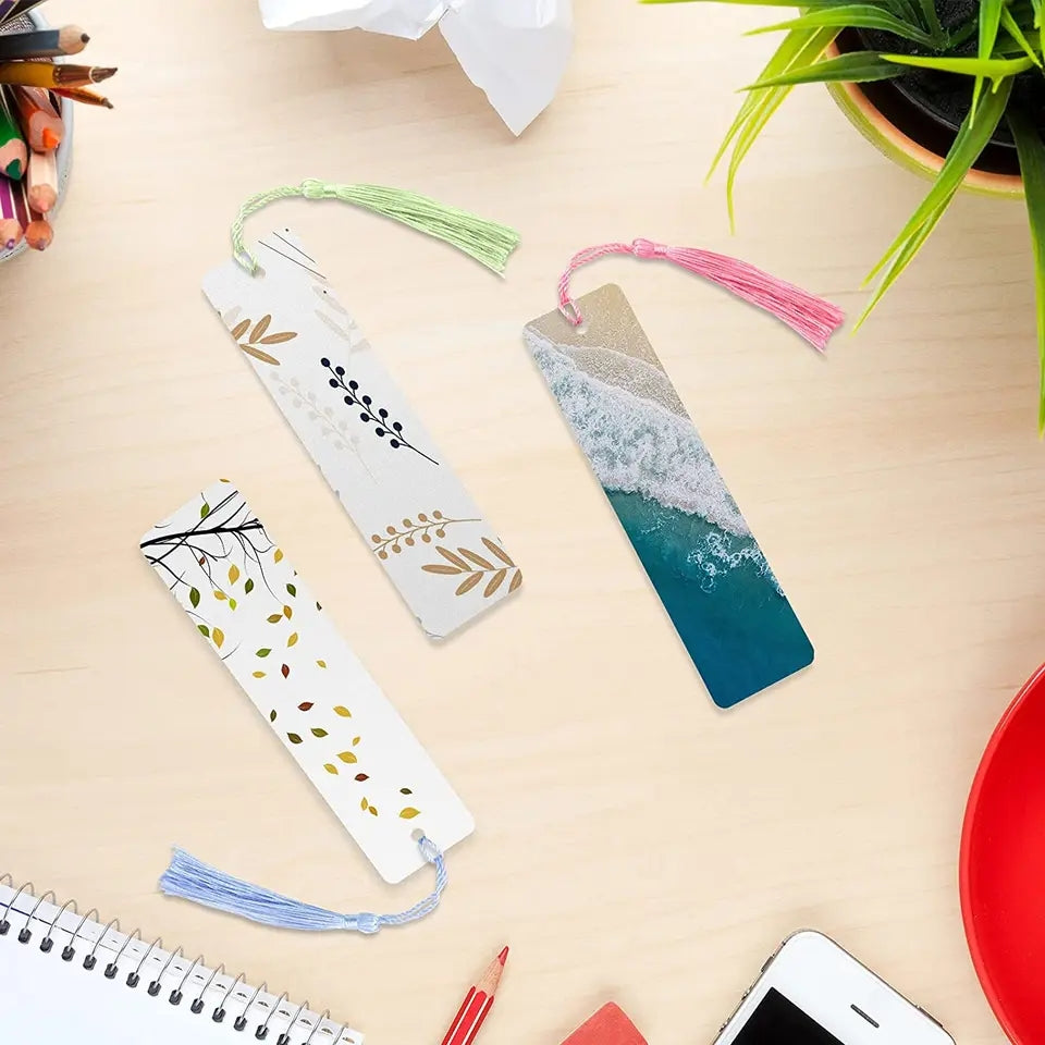 Sublimation aluminium bookmark and tassle