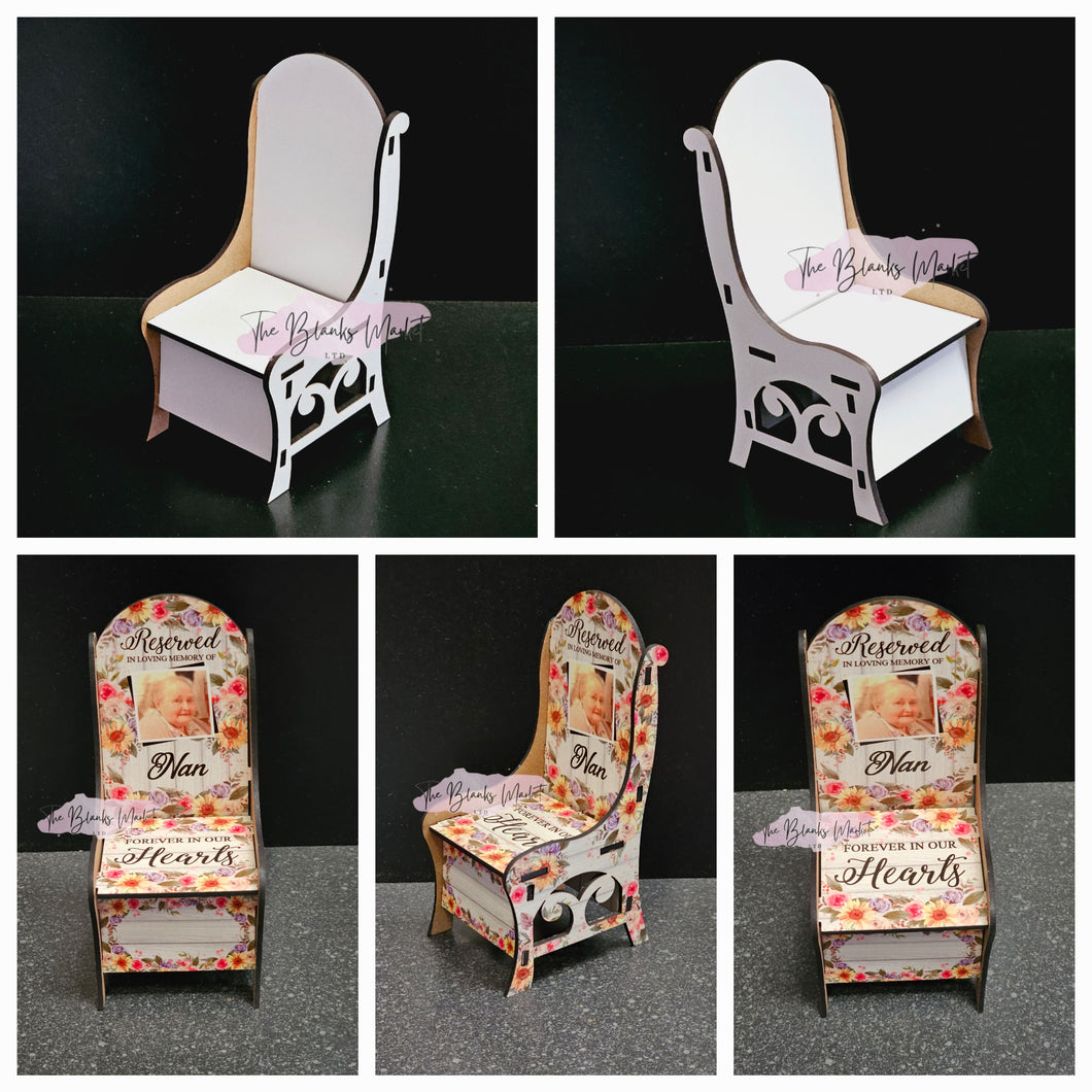 Memorial chair -white fronted mdf