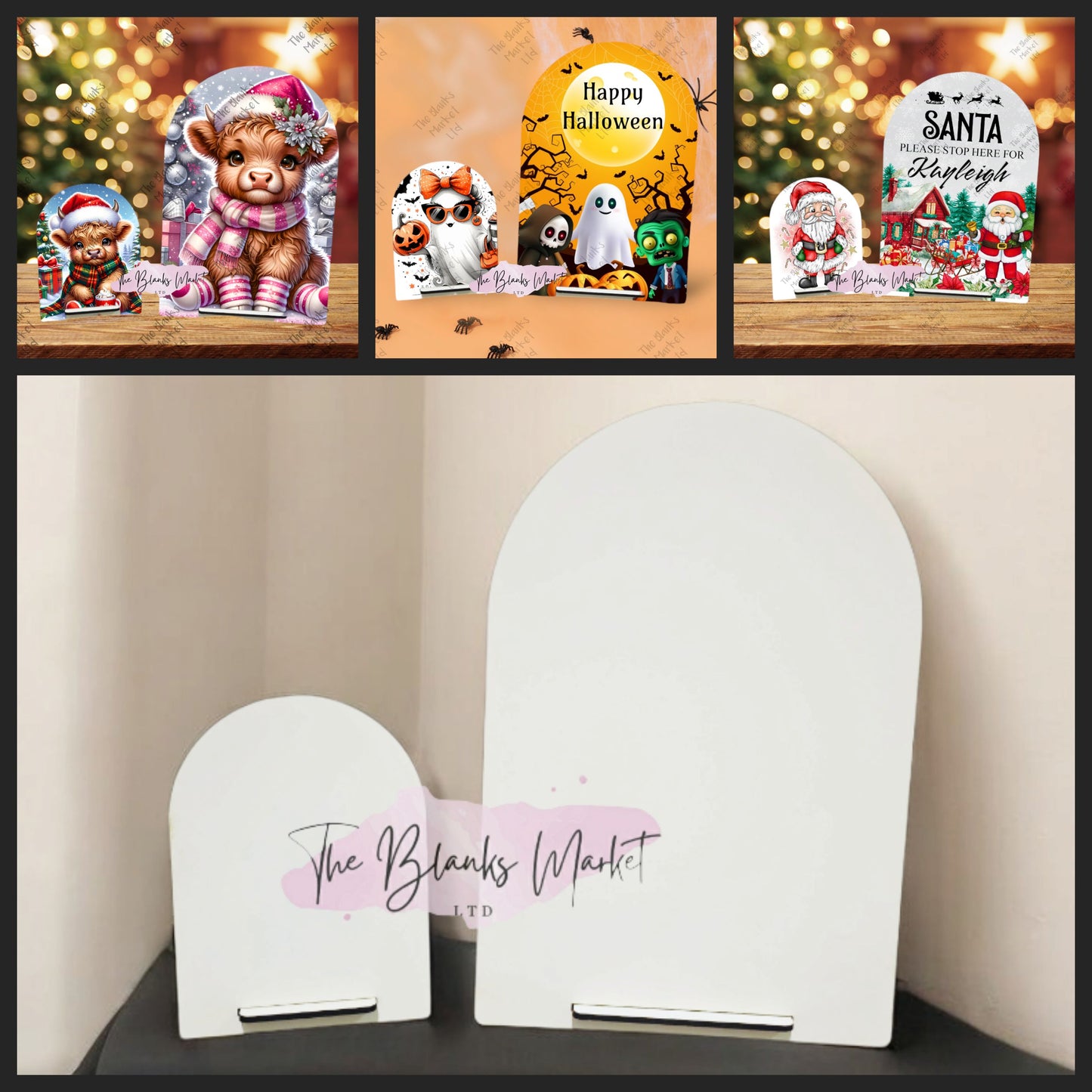 Arch table sign-white fronted