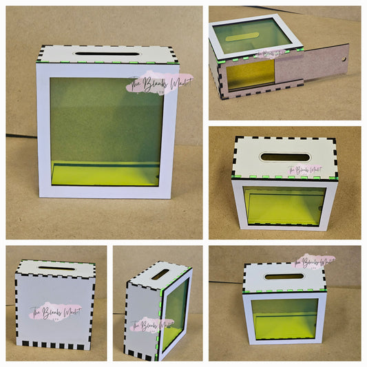 Money boxes with acrylic front